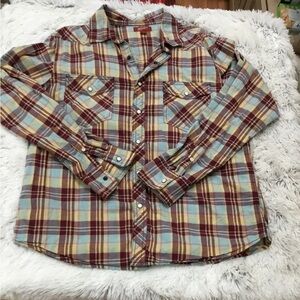 Arizona Jeans Company snap front Men’s Large long sleeve plaid lightweig…